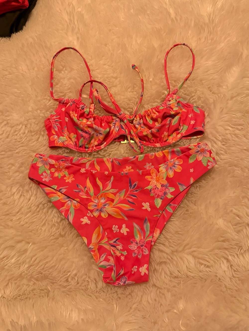 Kulani Kinis Coral Floral Bikini Set